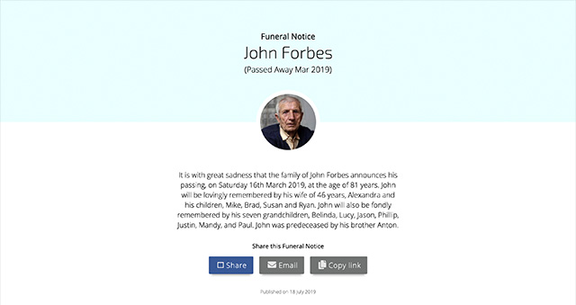Example Funeral Notice thumbnail image